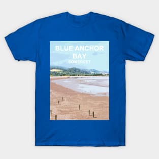 Blue Anchor Bay Somerset. Minehead. Travel location poster T-Shirt